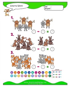 Çıkarma İşlemi Çalışma Sayfaları